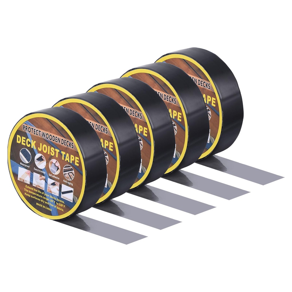 sourcing map Deck Joist Tape 4CM x 15M, 5 Rolls Butyl Joist Tape for Decking, Waterproof 