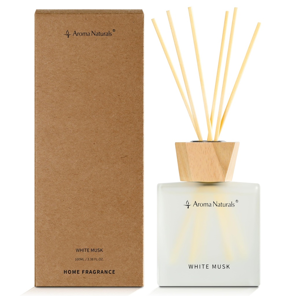 Aroma Naturals Reed Diffuser, 100ml Oil Set with Sticks, Long Lasting Home Indoor Fragrance