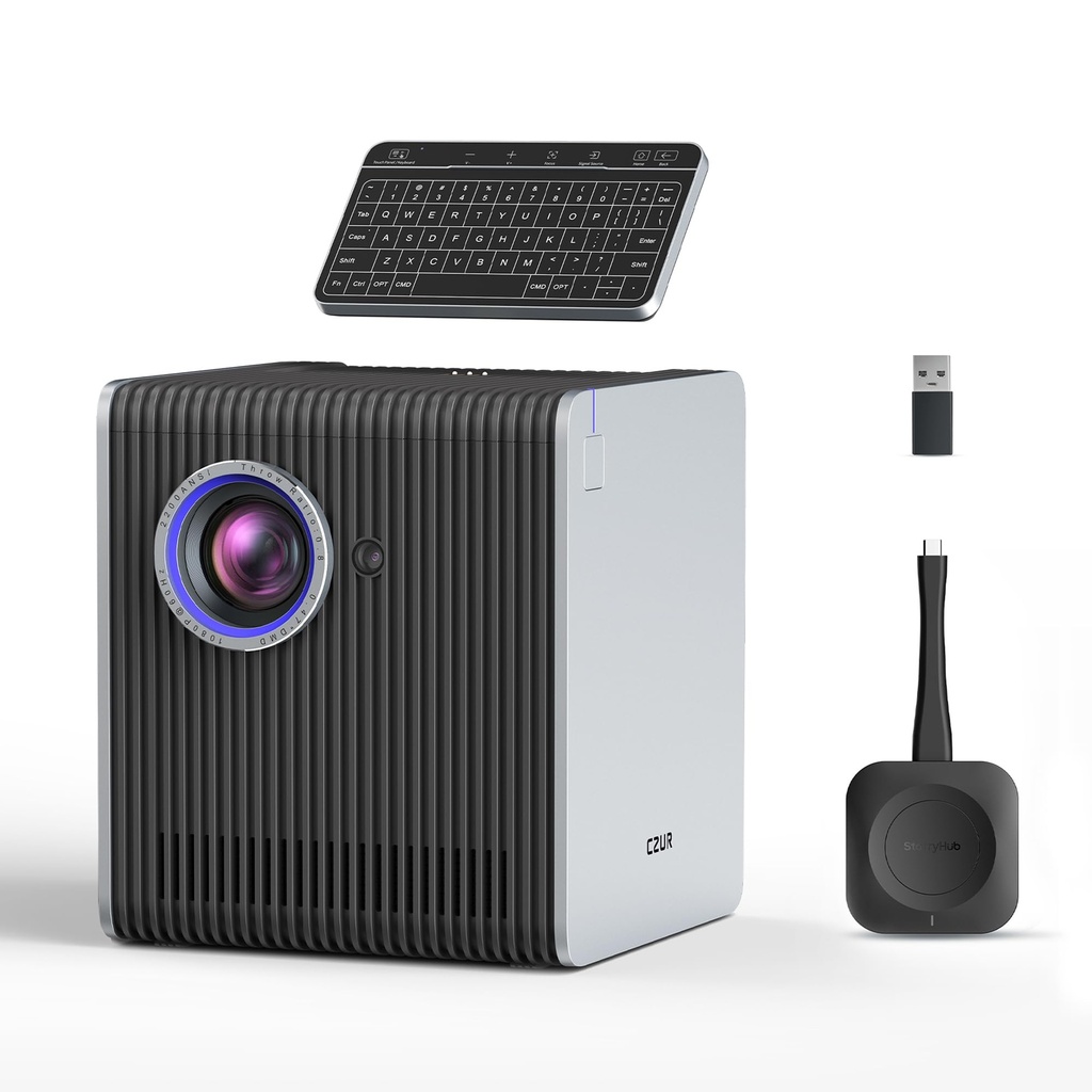 CZUR Starryhub Conference Room Projector and Camera, 1080P HD Webcam with Auto-Framing, AI