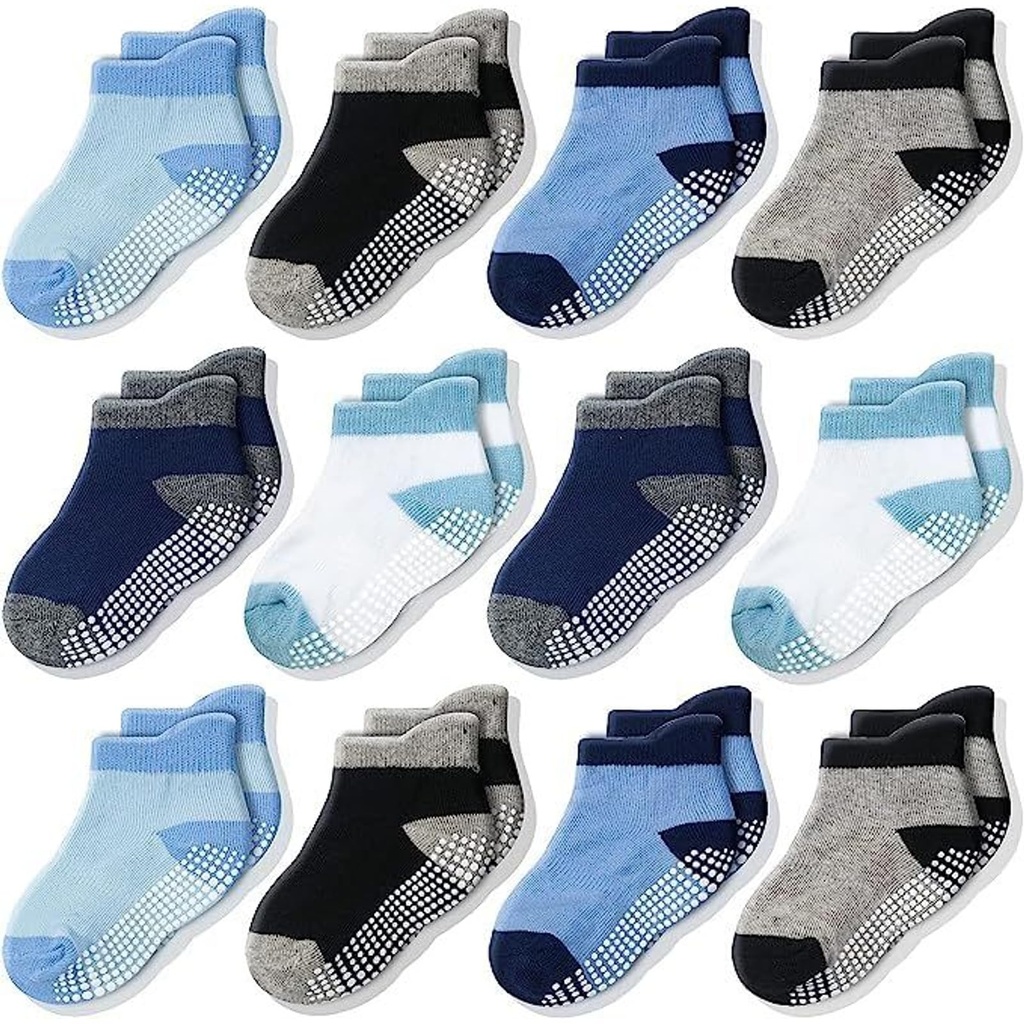 CozyWay Baby Non Slip Socks Toddler Socks With Grips Ankle for Infants Kids Little Girls Bo