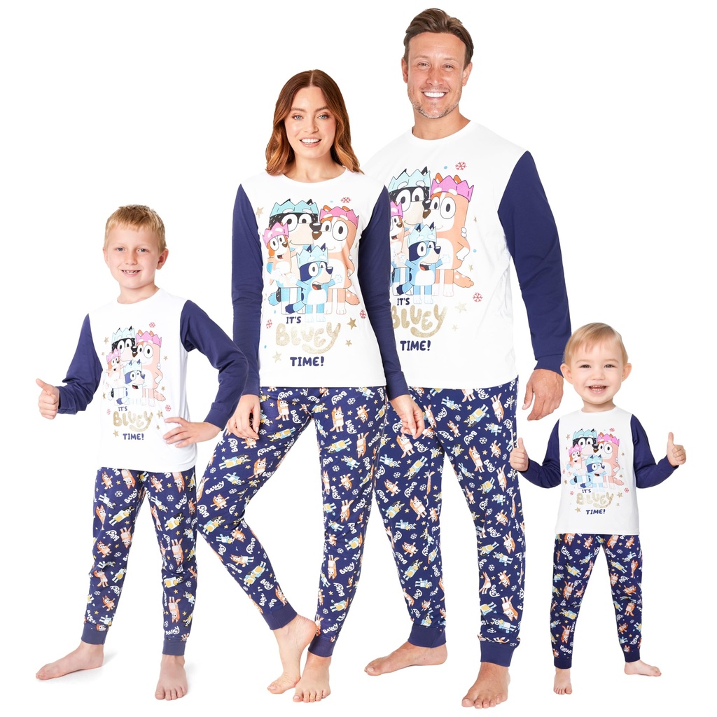Bluey Pyjamas for Family Long Matching PJs Set Cosy Loungewear Warm Sleepwear Nightwear Ch