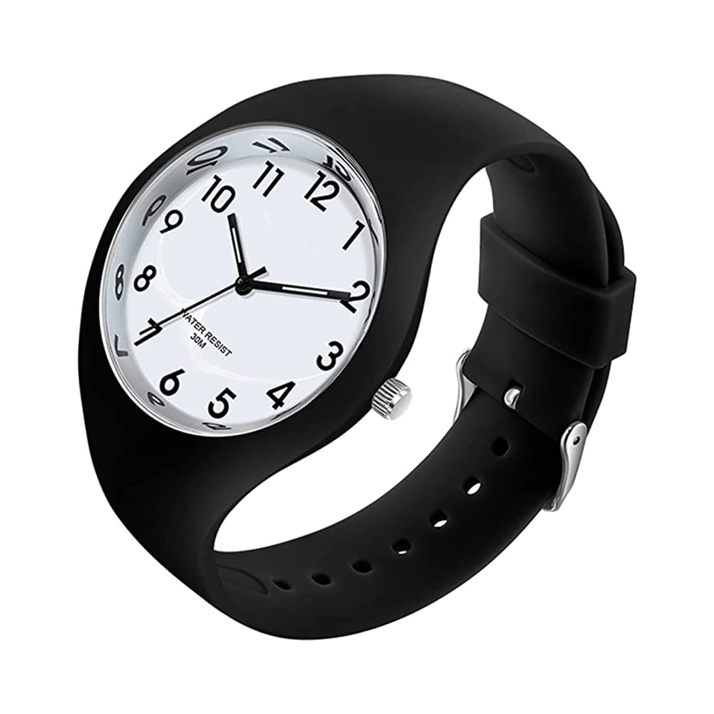 GBB Women's Simple Quartz Analog Watch with Silicone Band Big Face Waterproof Sport Ladies