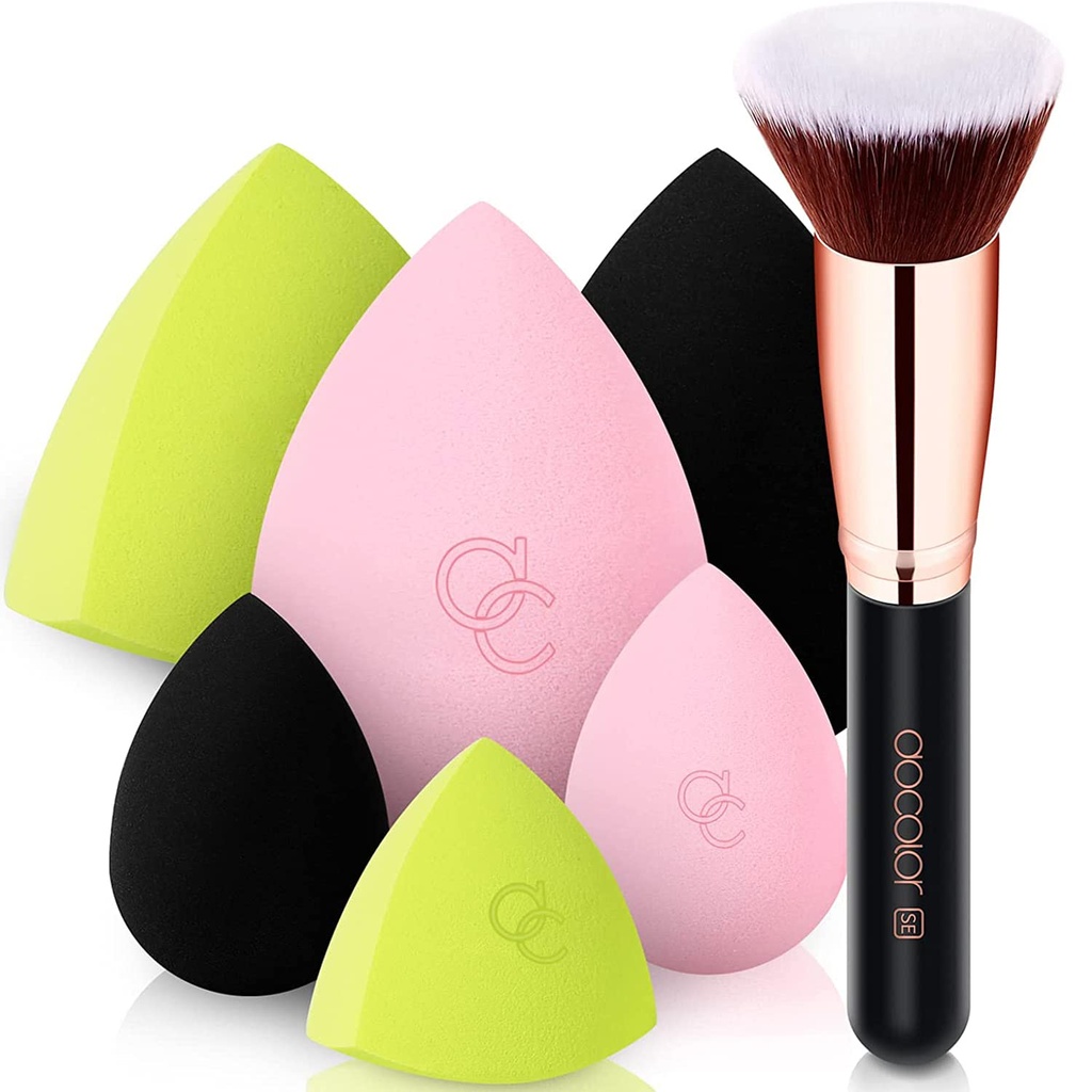 Docolor Premium Kabuki Foundation Brush - Flat Top, Perfect for Liquid, Cream & Powder - Bu