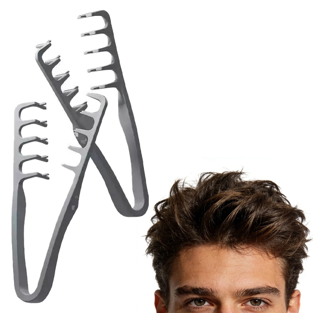 2 Pcs Texture Combs for Men Women,Volumizing Wide-Tooth Hair Styling Combs,Wide Tooth Comb