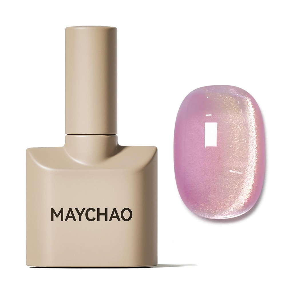 MAYCHAO 15ML Cat Eye Gel Nail Polish 1Pc Meadow Shine Magnetic Nail Polish with Magnet Soak