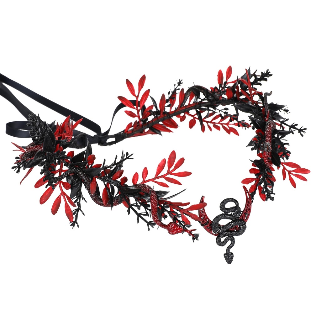 MOSTORY Gothic Medusa Flower Crown for Women, Snake Headpiece Dark Elf Headband for Renfair
