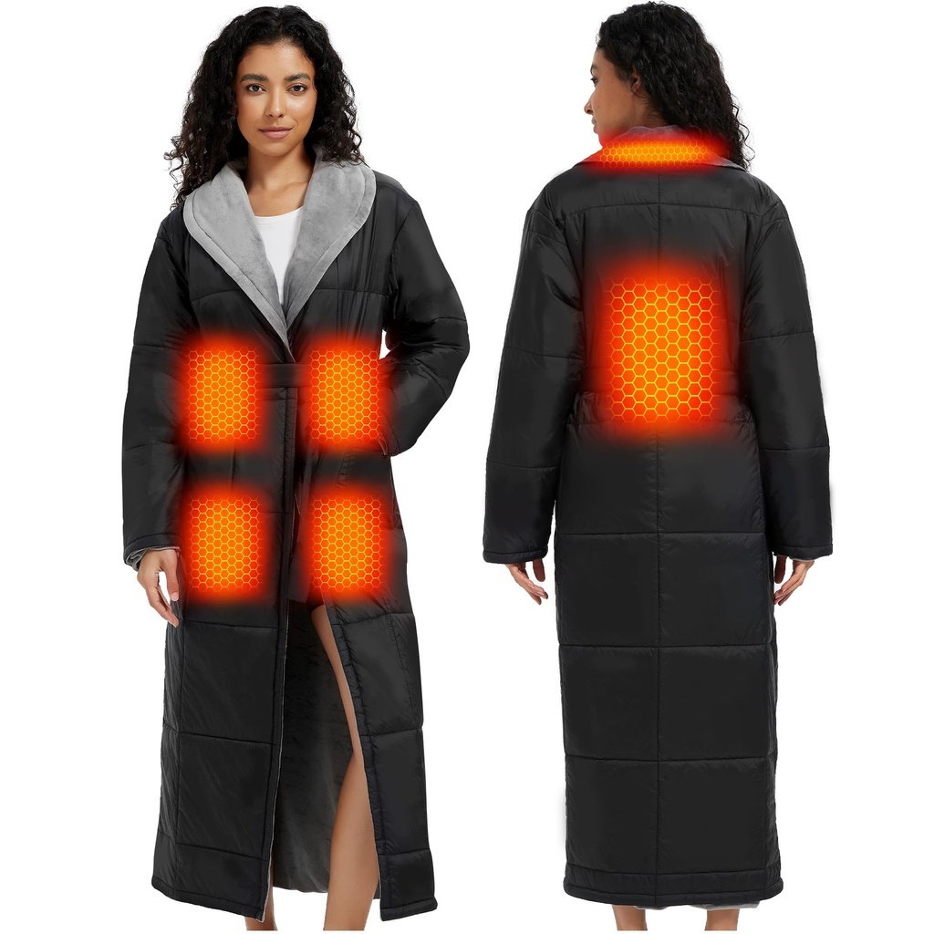 20000mAh 7.4V Heated Robe for Men and Women Battery Operated Heated Dressing Gown