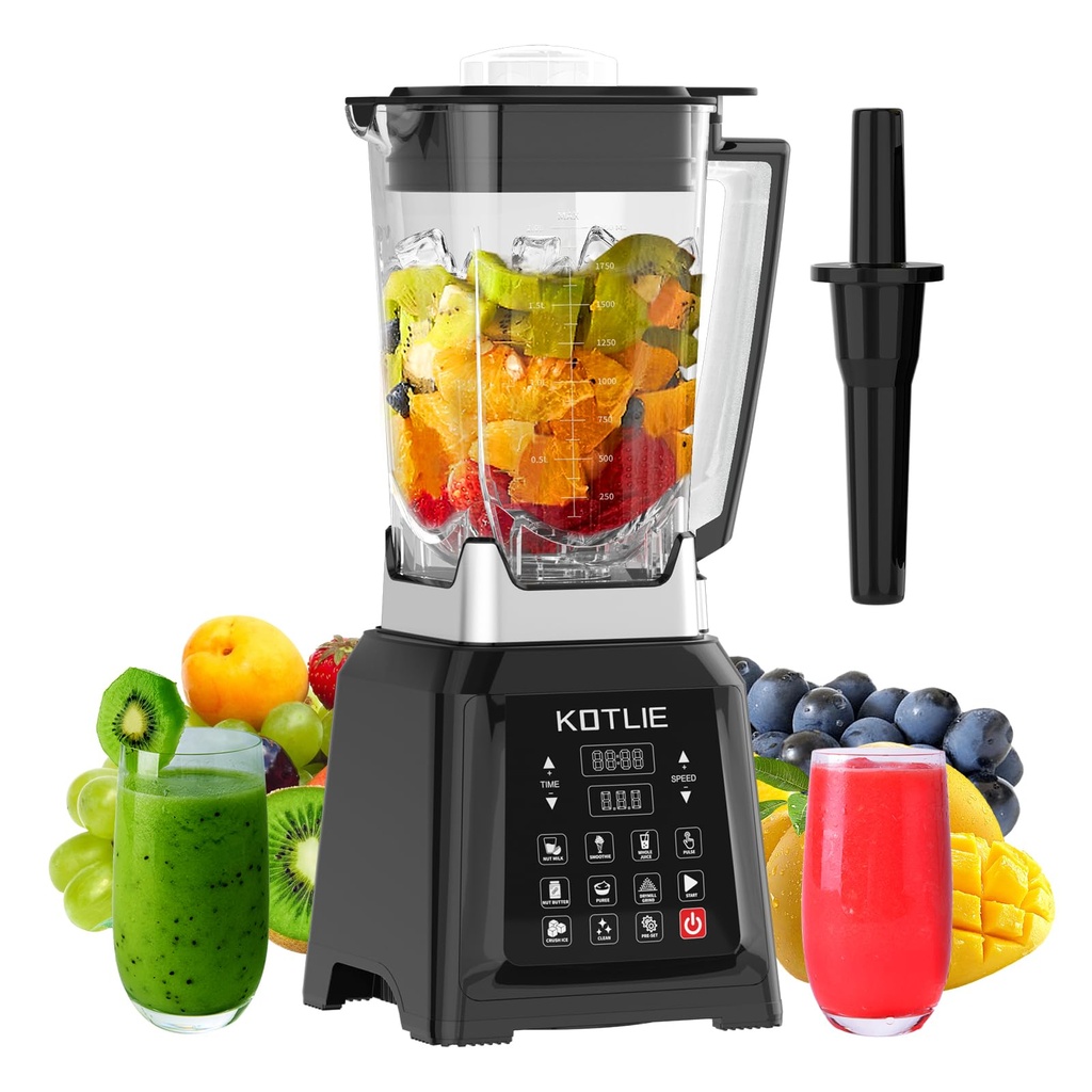 2000W High Speed Blender Smoothie Makers with 8 Preset Programs, Jug Blender for Juices/Ice