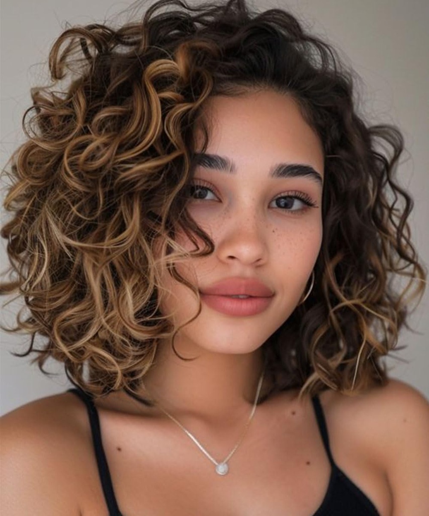 FASHION IDOL Short Curly Deep Wave Lace Front Bob Wigs for Women Human Hair Side Part Shoud