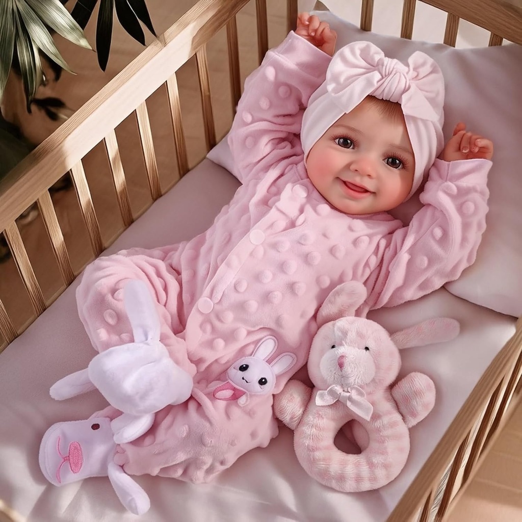 BABESIDE Reborn Babies Dolls Sunny 17 inch Realistic Newborn Girls Lifelike Real Baby Open