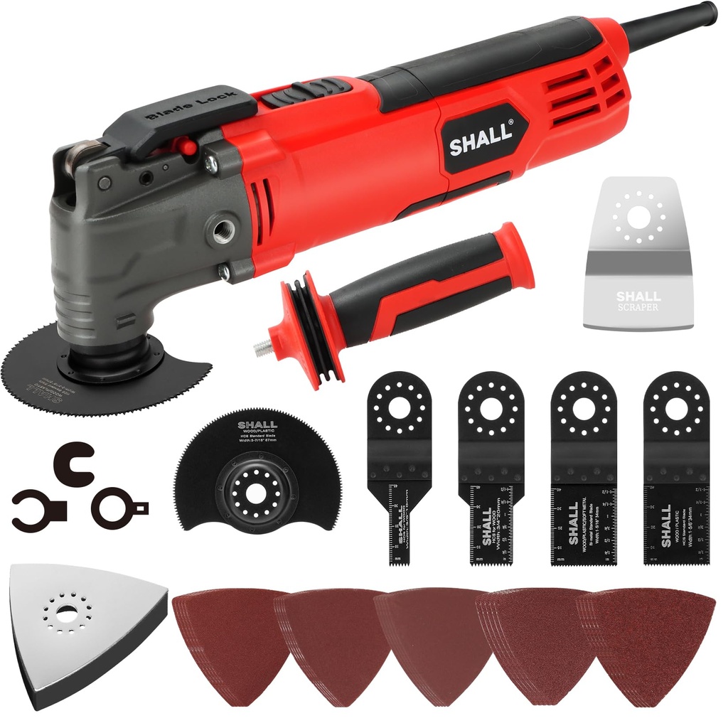 SHALL Oscillating Tool, 300W Oscillating Multitool Kit with 3?? Oscillation Angle, Quick Ch