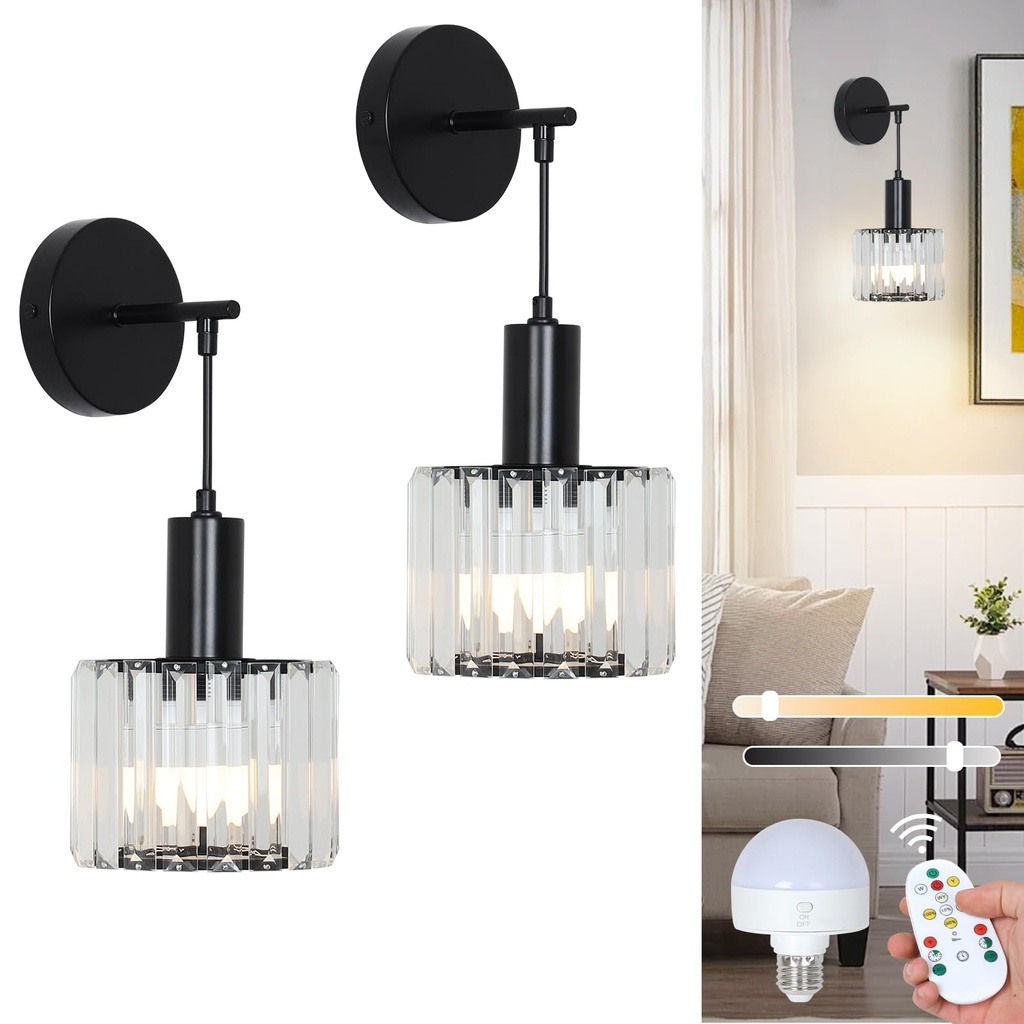 Stepeak Battery Operated Wall Lights Set of 2, Wireless Wall Lights Battery Operated with U