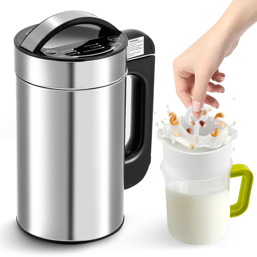 Moongiantgo Nut Milk Maker Machine 1L, 7-in-1 Soy Milk Maker with Recipe, Suitable for Soyb