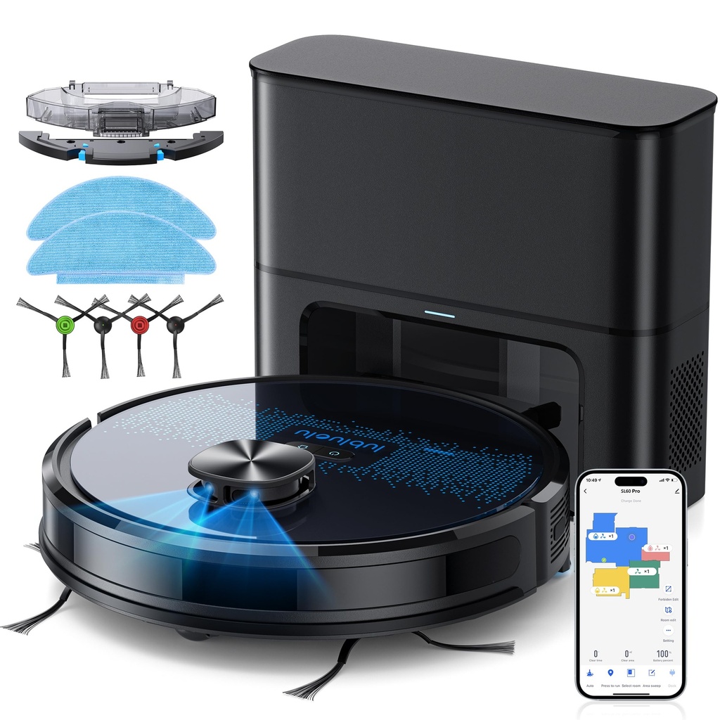 Lubluelu Robot Vacuum Cleaner with Mop,4000Pa Robot Vacuum with 2.5L Self Emptying Station,