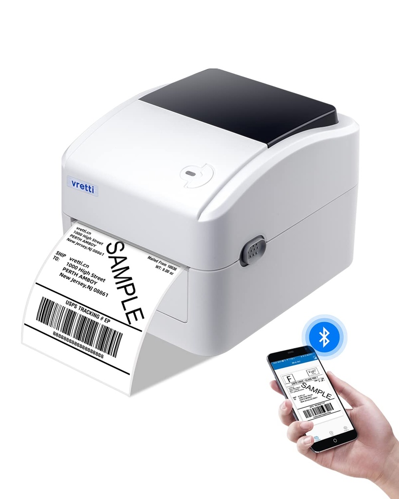 vretti Bluetooth Shipping Thermal Printer, 4x6 Thermal Label Printer includes for Small Bus