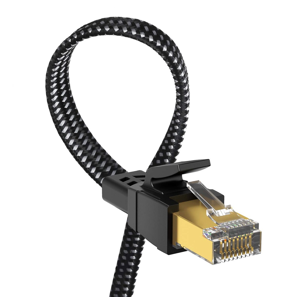 Cat 8 Ethernet Cable 5M, Nylon Braided High Speed Heavy Duty Network LAN Patch Cord, 40Gbps