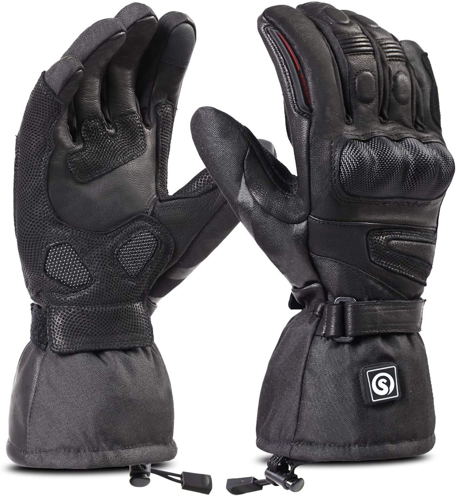 day wolf Heated Motorcycle Gloves Waterproof Motorbike Hand Warmers for Men Women with 7.4V
