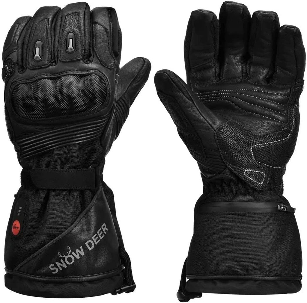 Heated Motorcycle Gloves,7.4V 2200MAH Electric Rechargeable Battery Waterproof Riding Glove