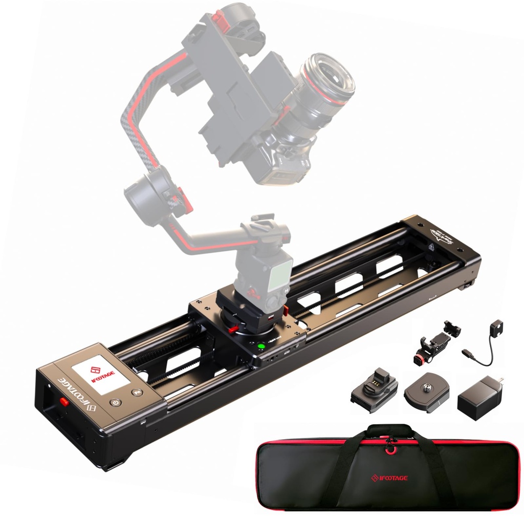 IFOOTAGE Shark Nano II Motorized Camera Slider 26"/66cm, 360-Degree Rotary Axis, Compatible
