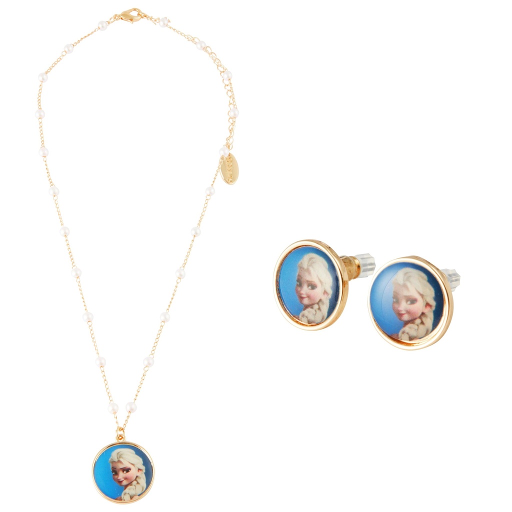 Disney FROZEN Girls Jewellery Set, Friendship Necklace & Earrings 