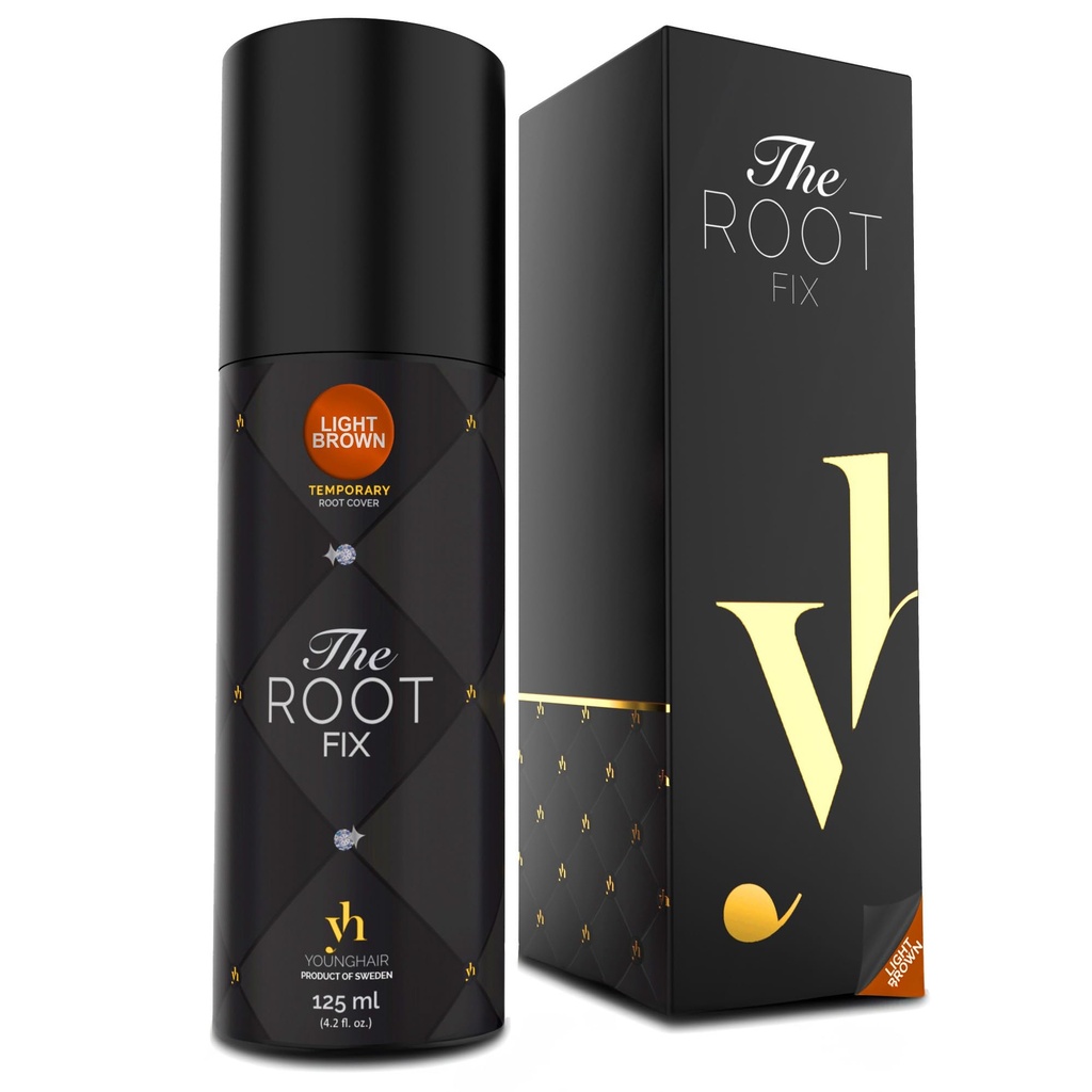 Younghair The Root Fix - Instant Light Brown Root Touch Up - Luxurious Hair Root Spray, Spe