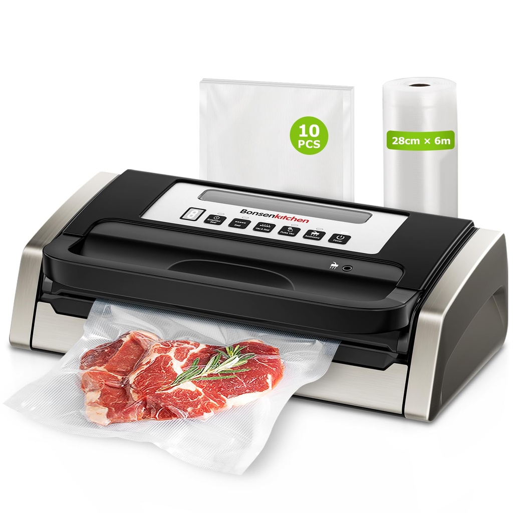 Bonsenkitchen Vacuum Sealer Machine, Globefish Technology for Powerful Vacuum Sealing