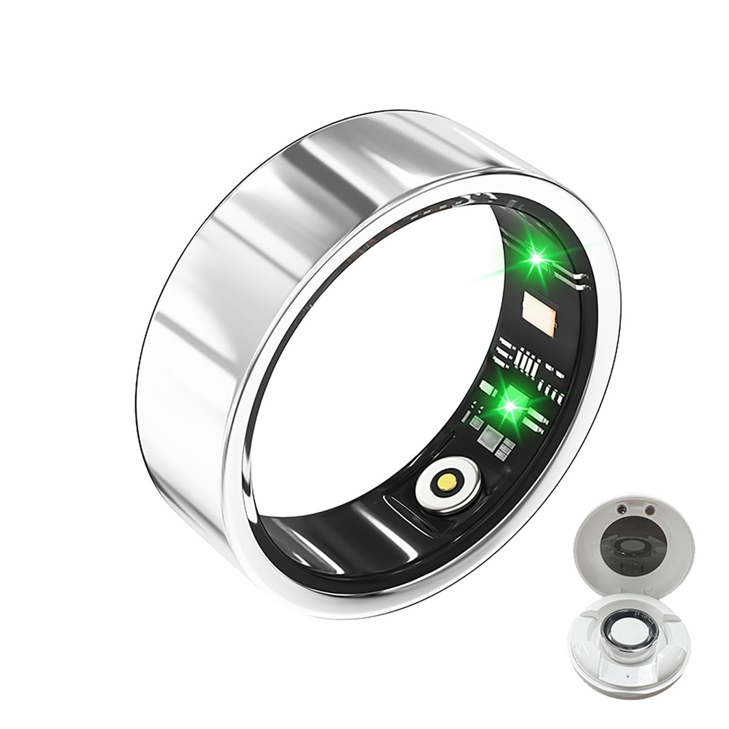 LONGLU Smart Ring for Men Women, Fitness Tracker Ring with Heart Rate/Blood Pressure/Blood