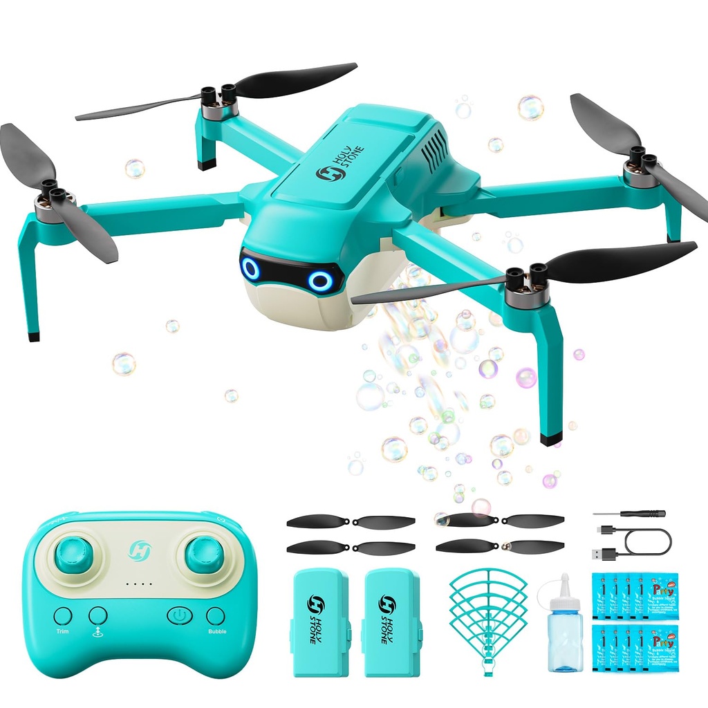 Holy Stone HS320 Bubble Drone for Kids Adults, Foldable RC Quadcopter with Brushless Motor,