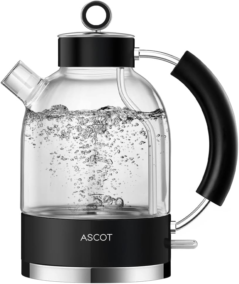 ASCOT Electric Kettle, Glass Electric Tea Kettle, Gift for Man/Women/Family, 1.5L Borosilic