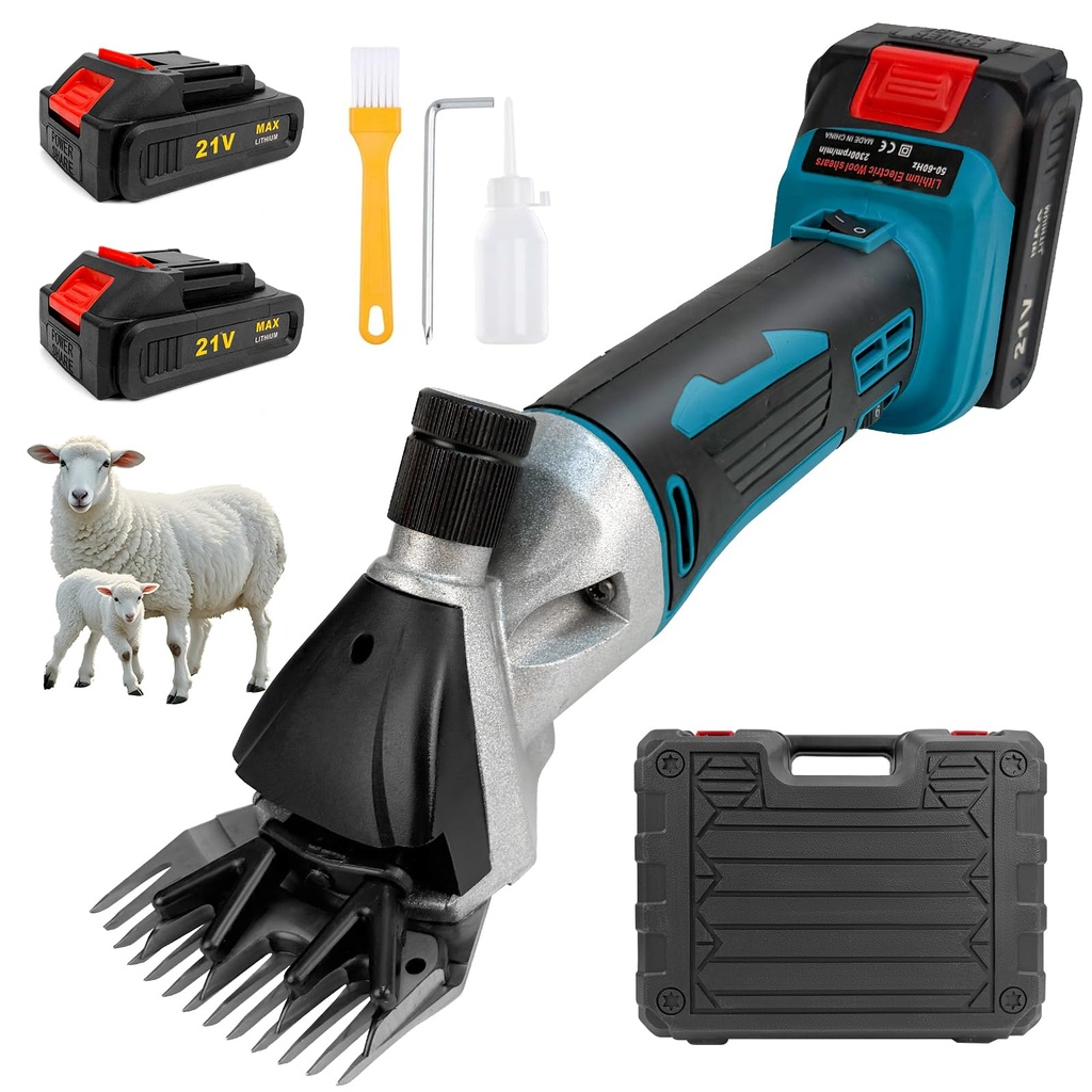 Sheep Shears, 500W Professional Electric Sheep Shearing Clippers, 6 Speeds, 2400 RPM, Cordl