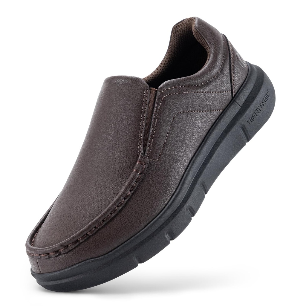 FitVille Mens Loafers Slip On Leather Shoes Wide Fit Comfortable Moccasins Casual Walking S