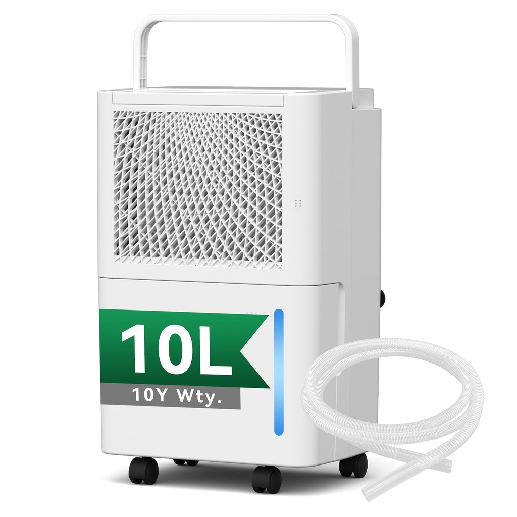 10L/Day Dehumidifier for Bedroom with Automatic Humidity Sensor & Display, 24-hour Timer, L