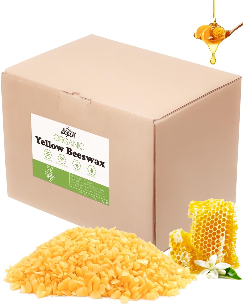 Yellow Beeswax Pellets, Beeswax for Candle Making, Beeswax Pellets Cosmetic Grade Eco Frien