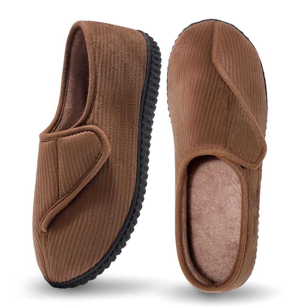 Git-up Diabetic Slippers Shoes for Men Arthritis Edema Adjustable Closure Toe Swollen Feet