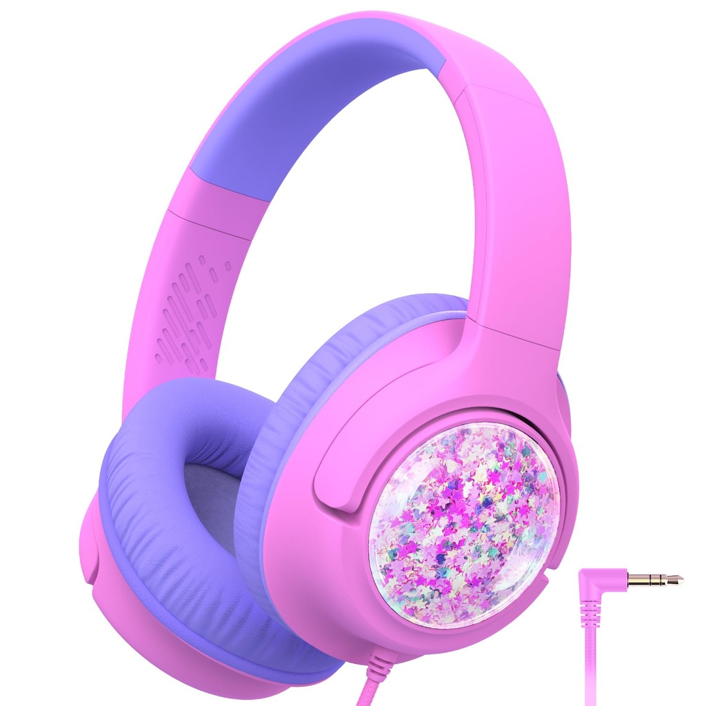 iClever Kids Headphones, Wired Headphones for Kids 85dBA Safe Volume Limit, Stereo Sound