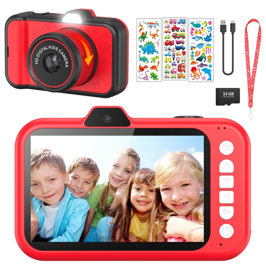 Uleway Kids Digital Camera - 48MP, 1080P HD, 3.5-Inch Screen, 32GB Card
