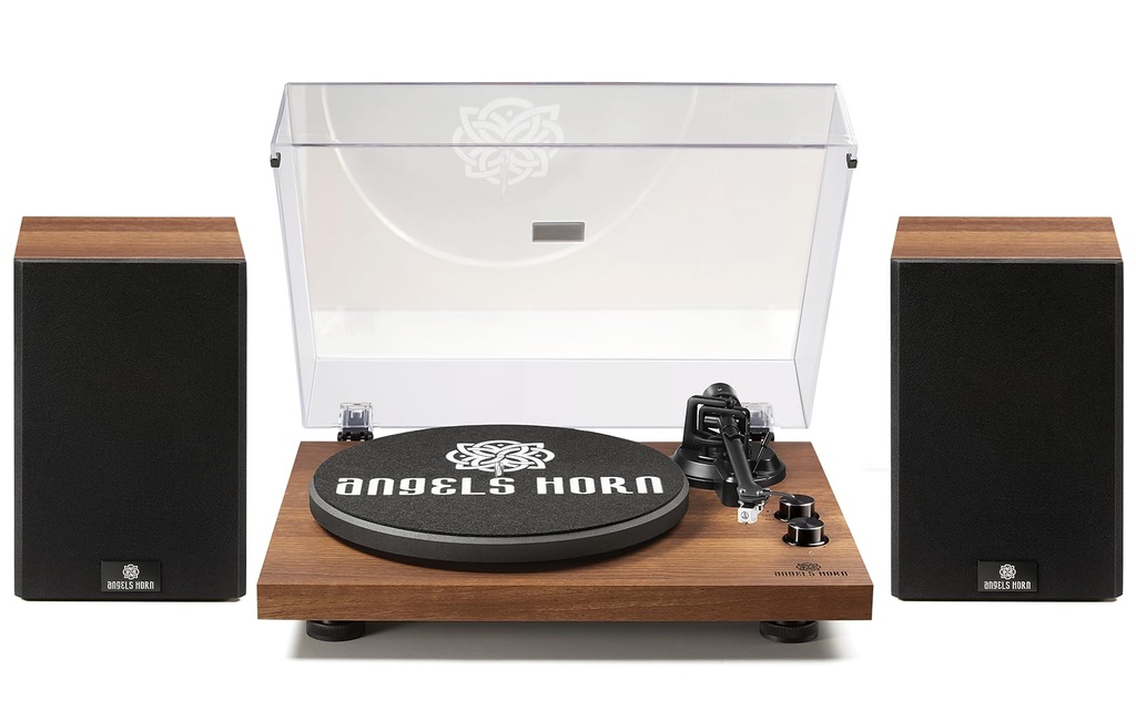 Turntable with Speakers, Hi-Fi System Bluetooth Vinyl Record Player with Stereo Bookshelf S