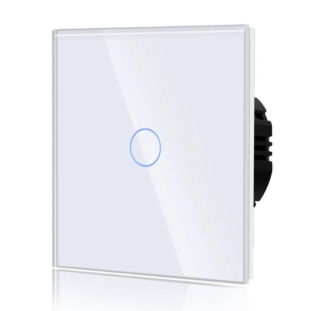 BSEED Touch Light Switch,Standard Touch Sensitive bathroom Switchs,Tempered Glass Panel wi