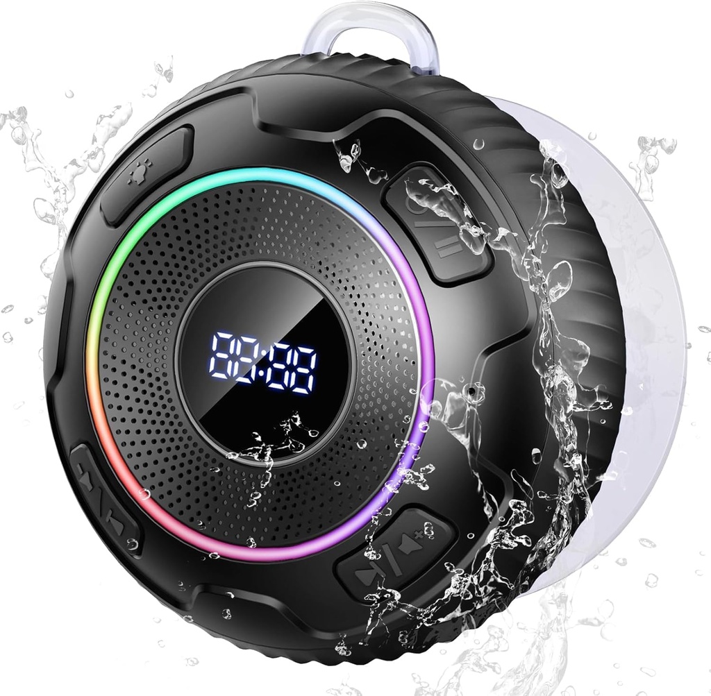 Hupoaf Shower Speaker Bluetooth 5.3, 2025 IP7 Waterproof Speaker, Portable Speaker