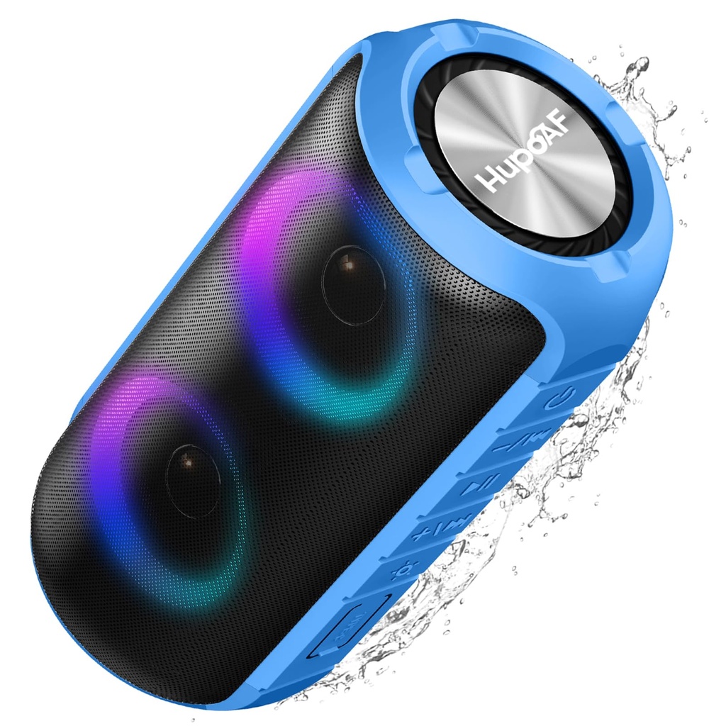 Hupoaf Portable Bluetooth Speaker with Loud Stereo Sound, Speakers Wireless Bluetooth 5.3