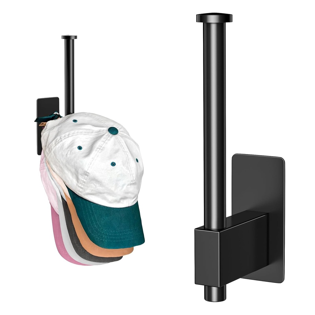 Hat Hook for Wall, Hat Rack for Baseball Cap Storage, Self Adhesive Hat Organizer, Wall Mount