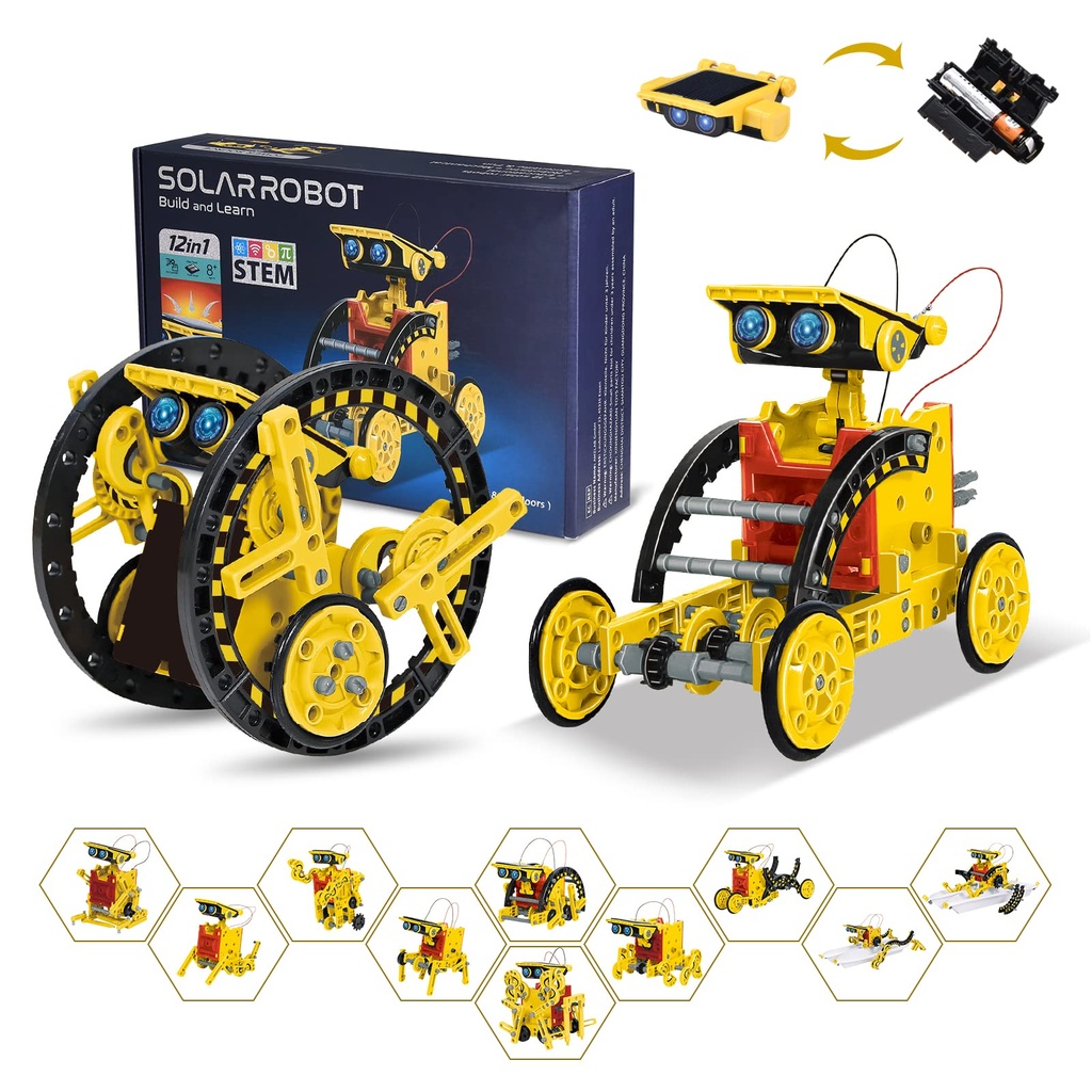OMWay STEM 12-in-1 Solar Robot Toys, Science Kits for Kids Age 8, Building Experiment