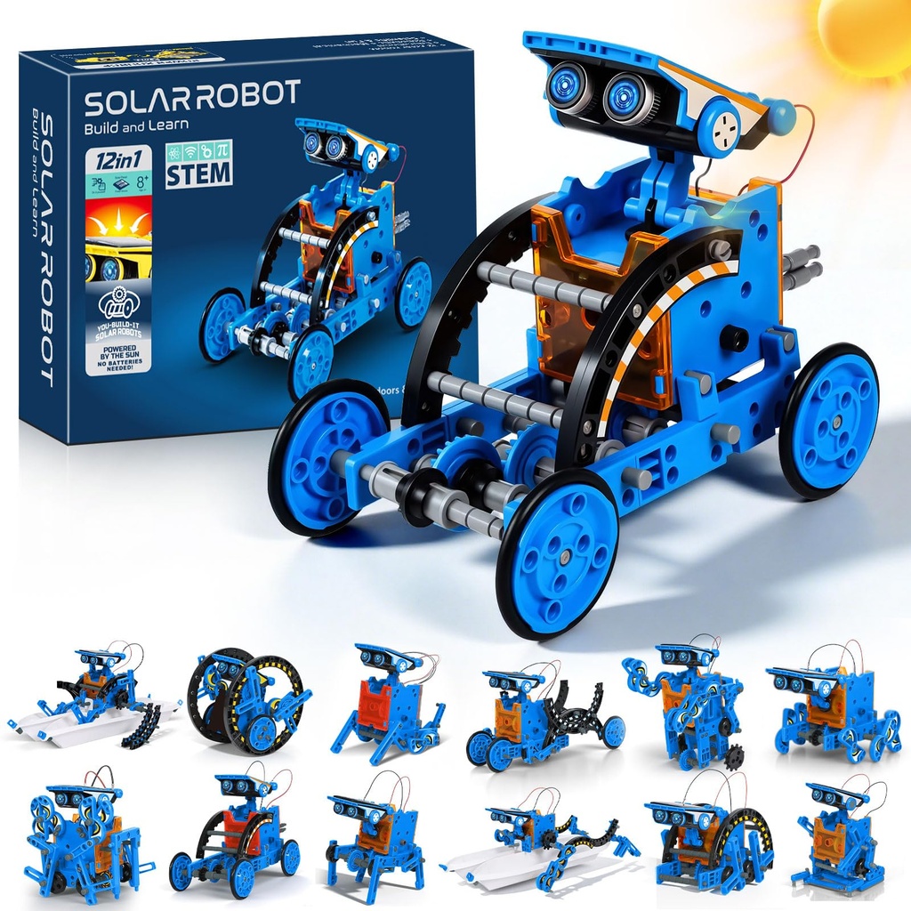OMWay 12-in-1 Solar Robot Toys, STEM Educational Experiment DIY Robotics Set, Science Kits