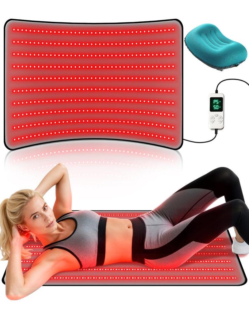 Kaoudt 2026 New Portable Red Light Therapy Mat for Body Pain Relief, 38" x 23.6" Medical-Grade