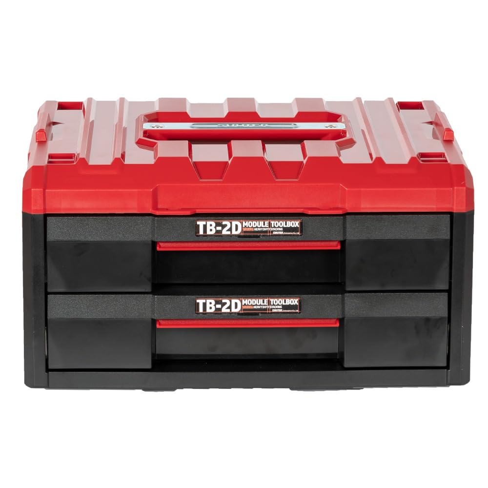 SHUTER 2-Tier Tool Box, Dual-Drawer, Secure Lock, ABS Material, Stackable, Mobile Cart Comp