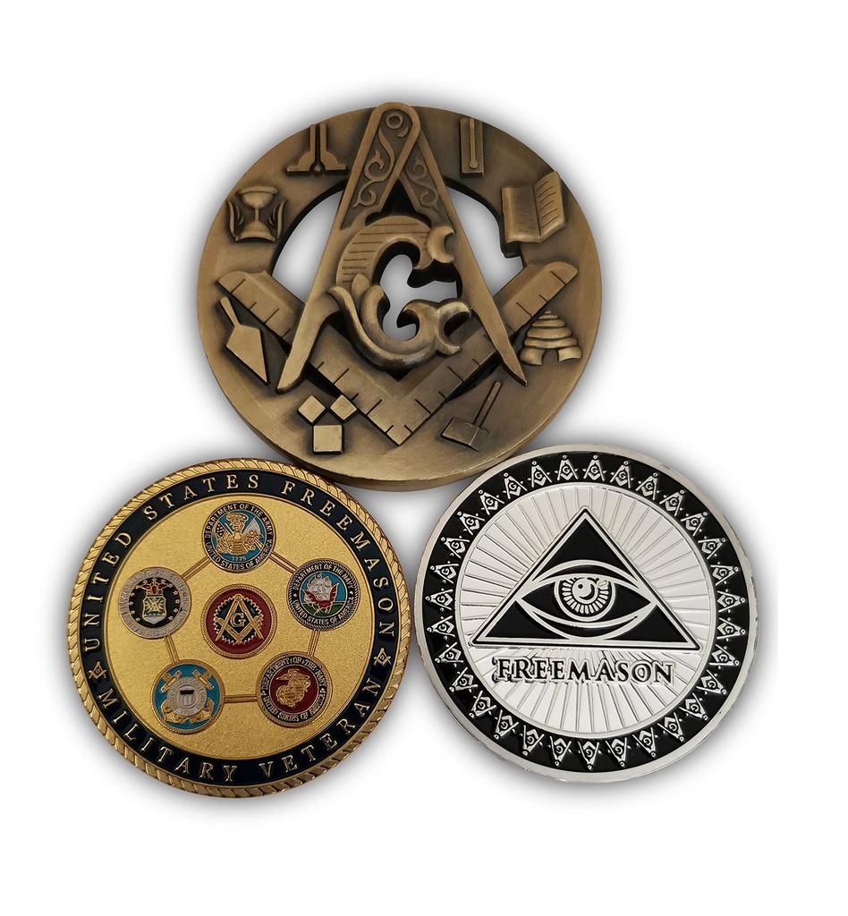 Eillwin Special Masonic Freemason Collectors Set of 3 Different New Collectible Coins Limit