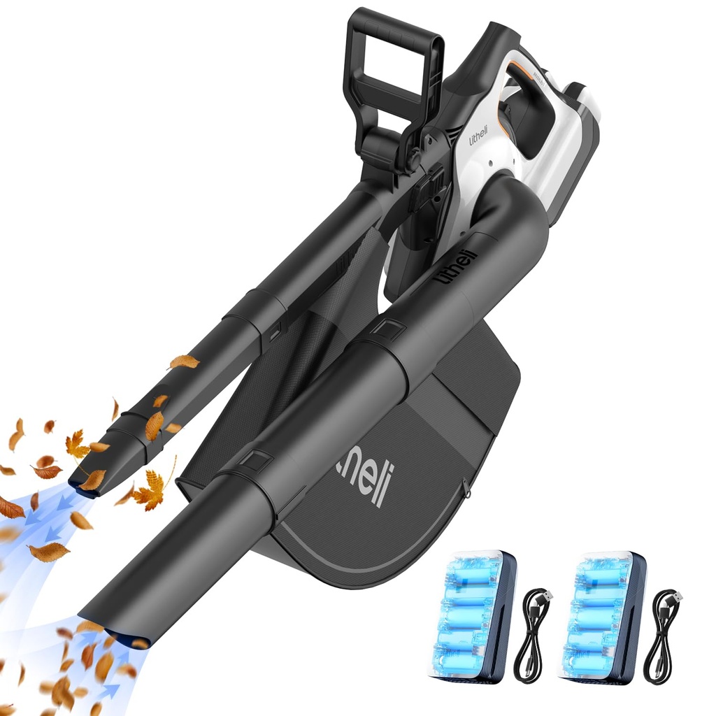Litheli Battery Leaf Blower & Leaf Vacuum Cleaner 2-in-1 Brushless Motor
