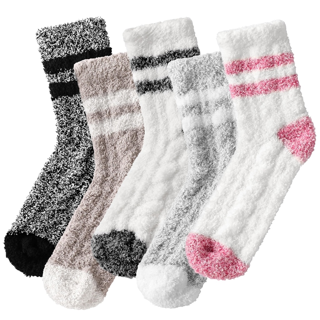 Suphigher Fluffy Socks Womens, Winter Warm Cosy Bed Socks 4-7, Ladies Sleeping Home Sock