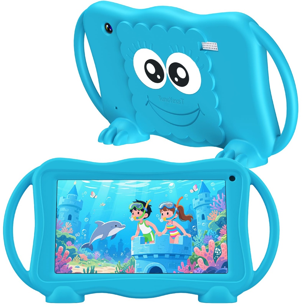 TUNUYEXST Kids Tablet 7 Inch Tablets for Kids 3-12, 32GB Toddler Tablet with Dual Camera, P