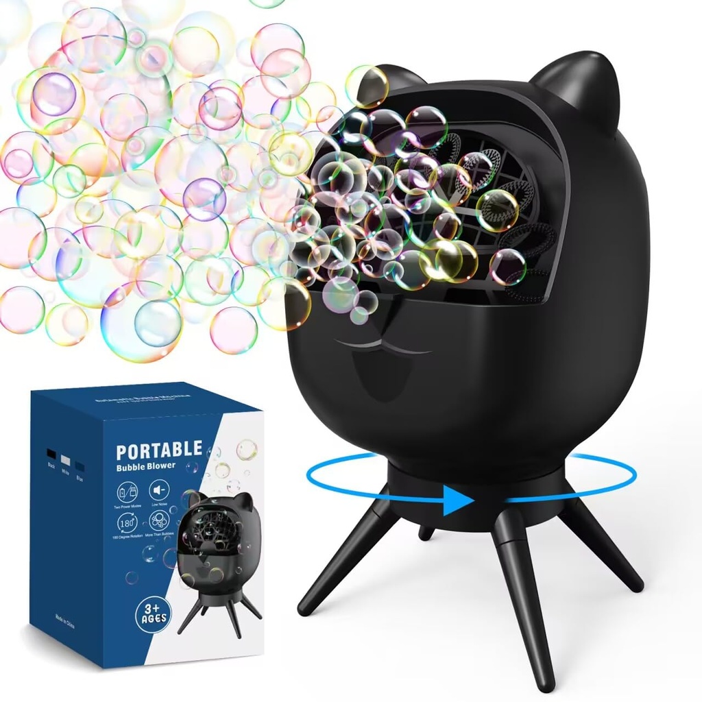 PANACARE Rechargeable Bubble Machine for Kids Toddlers Automatic 90°/180°Rotation Bubble Machine
